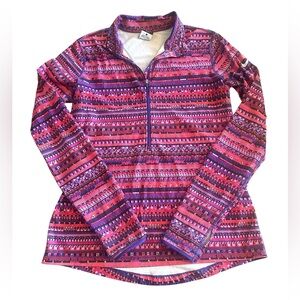 Nike Hyperwarm Half Zip Running Jacket Womens Large Aztec Print - Atheltic